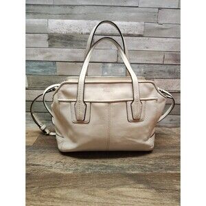 Vintage COACH White /Cream Leather Handbag Purse Shoulder Bag 60s Retro